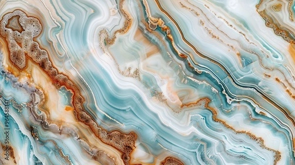 Fototapeta A captivating texture of marble forms a colorful background. The marble shows unique patterns and swirls, with a variety of colors blending together. This background has a rich and luxurious feel, wit