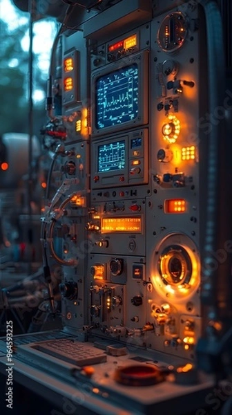 Fototapeta Control panel of a hospital machine 