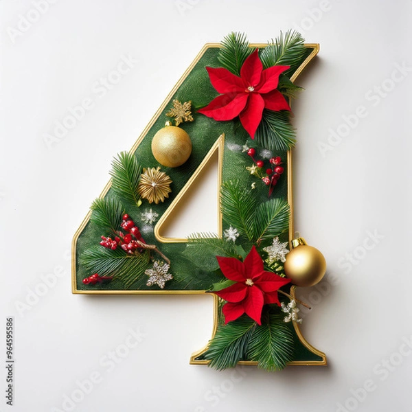 Fototapeta Number in Christmas theme