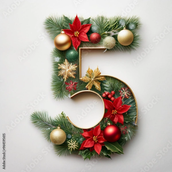 Obraz Number in Christmas theme