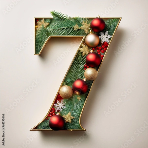Obraz Number in Christmas theme