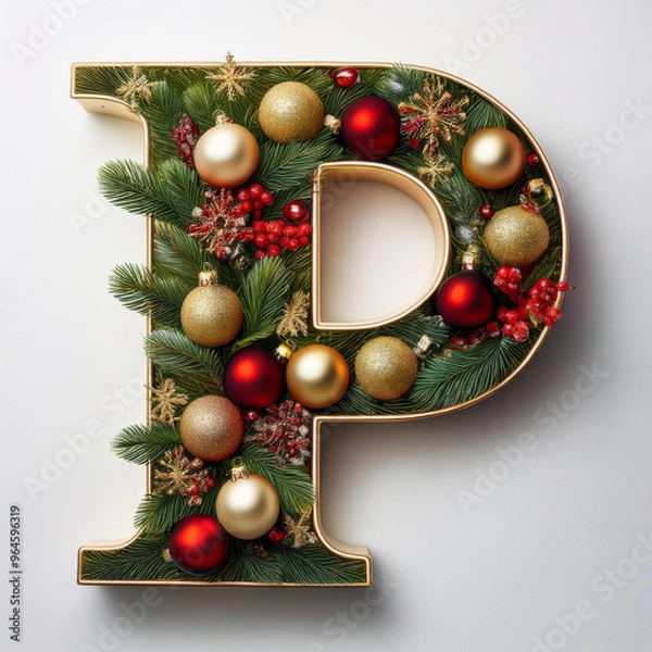 Obraz Alphabet in Christmas theme 