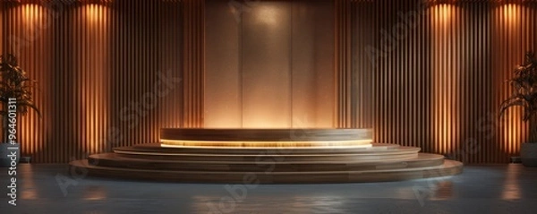 Fototapeta Podium mockup with integrated document holder.