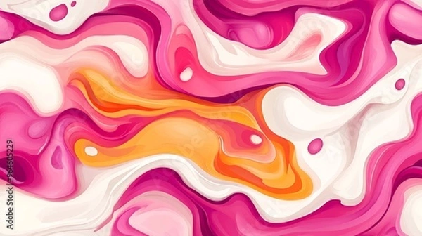 Fototapeta Abstract Seamless Background with Vibrant Pink, Orange, and White Fluid Patterns for Modern Design Projects