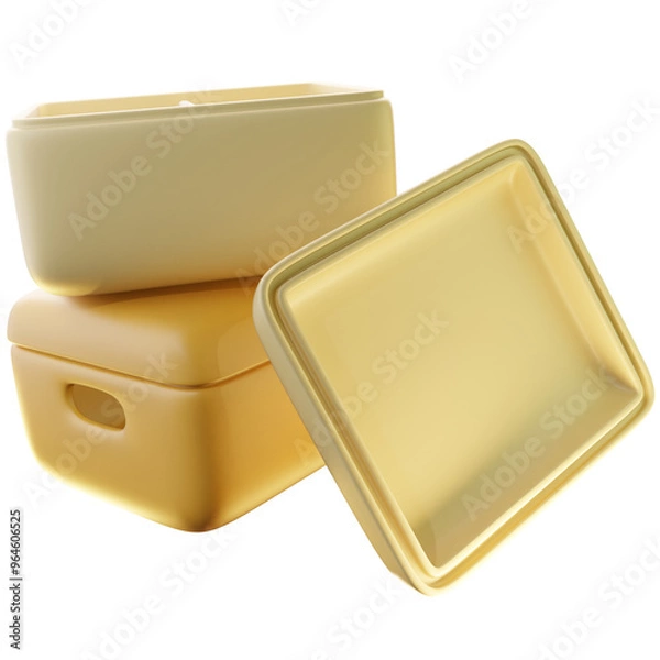 Fototapeta 3D Render of an Interior Storage Box, Great for Home Organization and Storage Solutions. Clipart for Home Decor, Boxes, and Functional Furniture.