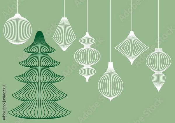Obraz Christmas ornaments, vector set