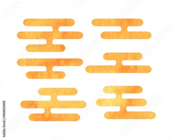 Obraz 水彩の和柄　雲