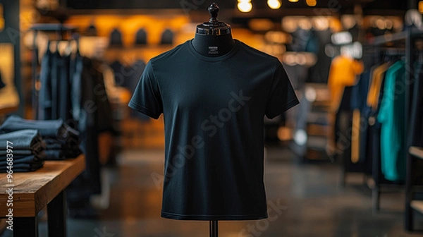Obraz A mannequin is wearing a black shirt in a store