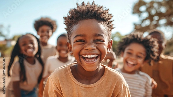 Obraz A group of children are smiling and laughing together