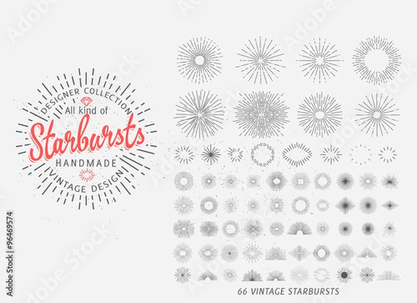 Fototapeta Premium Vector Retro Starbursts