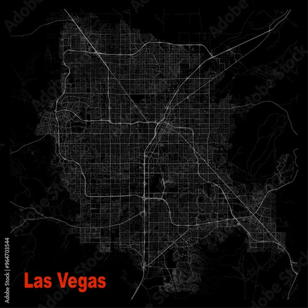 Obraz Las Vegas Outline Map Vector Illustration