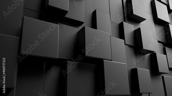Obraz Abstract Black Cube Wall