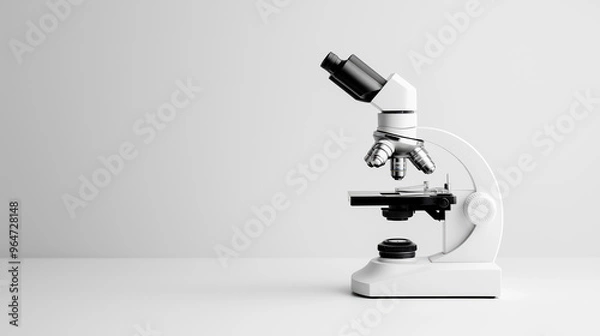 Fototapeta A microscope is on a white background