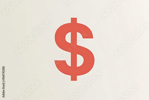 Obraz A simple and clean dollar symbol icon ($) designed in a minimalist style