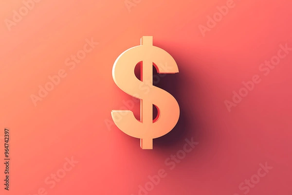 Fototapeta A simple and clean dollar symbol icon ($) designed in a minimalist style