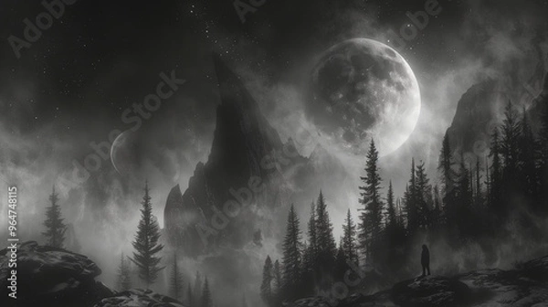 Obraz moon in the darkness