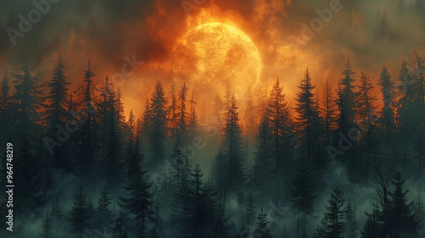 Obraz fire in the forest