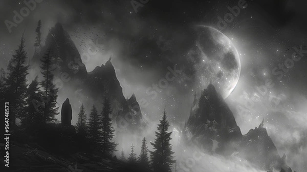 Obraz moon in the darkness