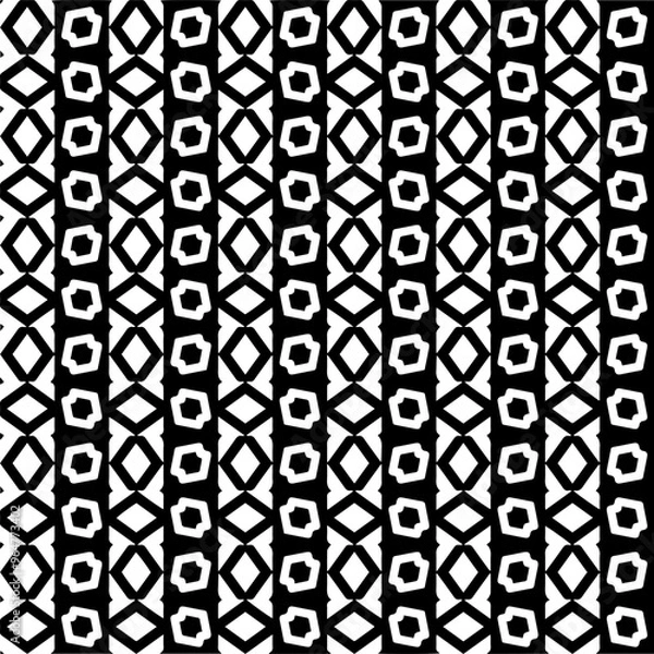 Fototapeta  Abstract texture for fabric print, card, table cloth, furniture, banner, cover, invitation, decoration, wrapping.Seamless repeating pattern. Black and white color.Carpet pattern texture.