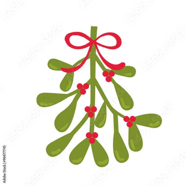 Obraz Christmas Card with Mistletoe design vector illustration