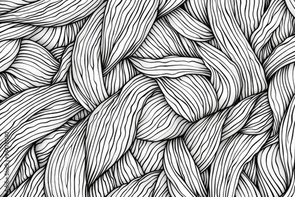 Fototapeta Coloring book illustration of a cozy knitted texture Warm soft fluffy textile design