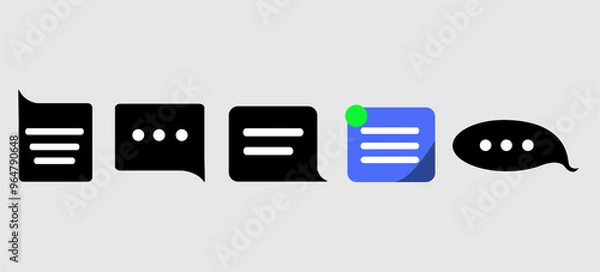 Obraz Chat Message Flat Icon, Symbol Set Vector Design