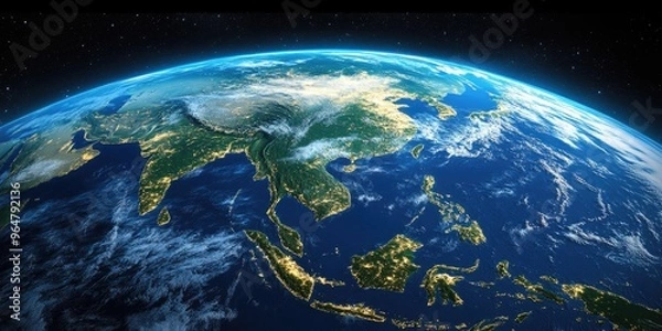 Fototapeta Asia from Space