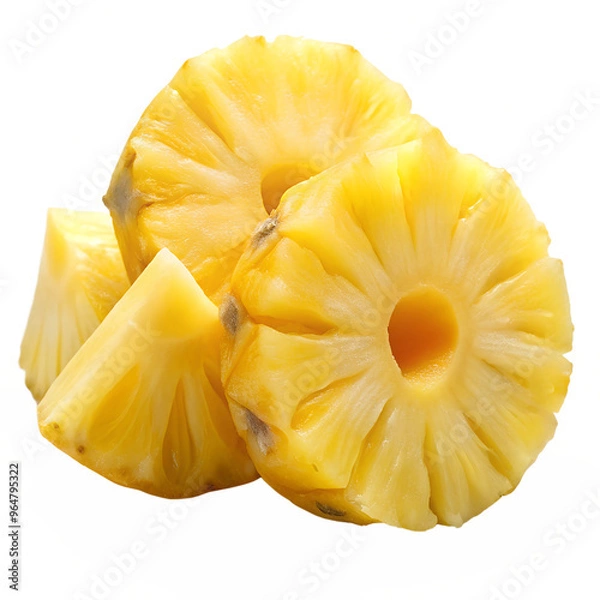 Fototapeta slices of pineapple  isolated on transparent background png
