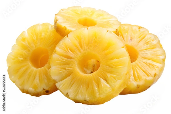 Fototapeta slices of pineapple  isolated on transparent background png