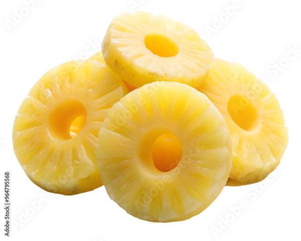 Fototapeta slices of pineapple  isolated on transparent background png