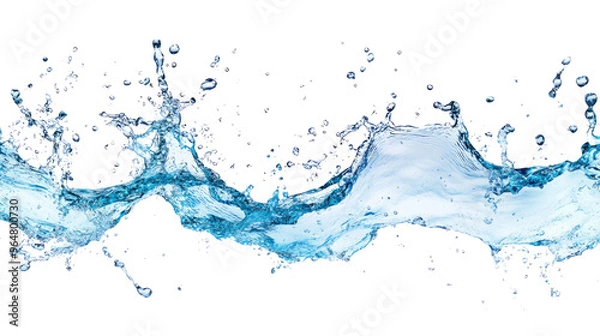 Fototapeta splash of blue liquid on transparent background