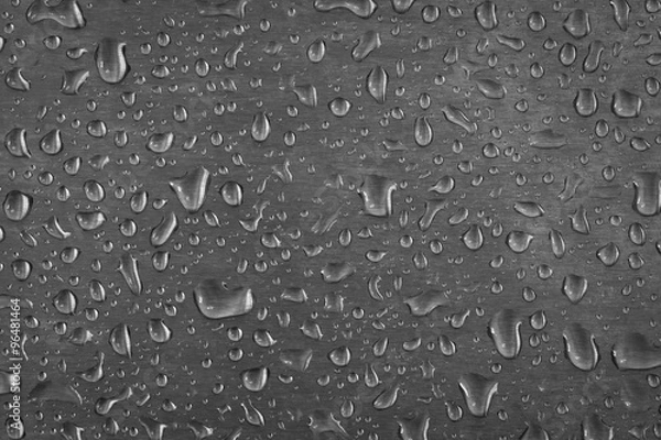 Obraz Water Drops on Brushed Steel 2