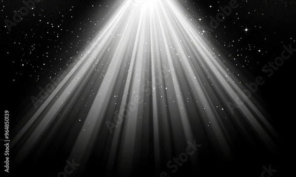 Fototapeta The background of the art shows a starburst with radiant particles and lines that create an abstract ray effect