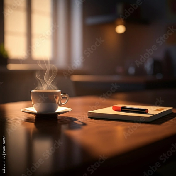 Fototapeta cup of coffee on a table