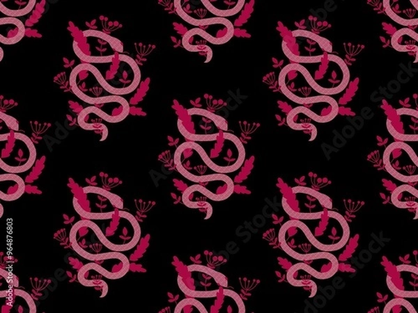 Obraz Cartoon animals seamless snake pattern for wrapping and kids new 2025 year