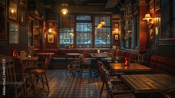 Obraz Scottish restaurant inside at night