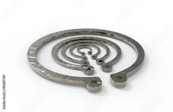 Obraz retaining rings on a white background