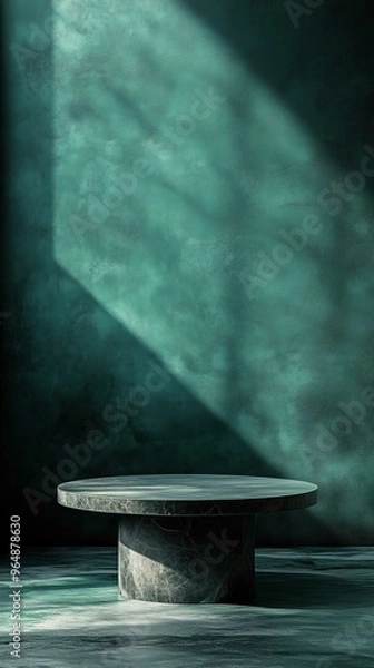 Fototapeta Elegant platform on green backdrop