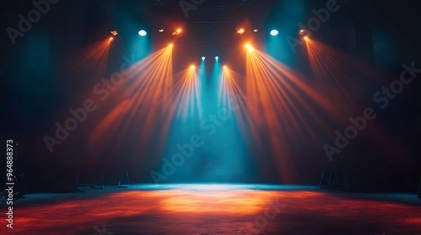 Obraz Moody scene with a lone spotlight and deserted auditorium wallpaper