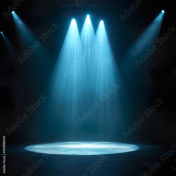 Obraz Quiet theater with a center spotlight illuminating the empty stage wallpaper
