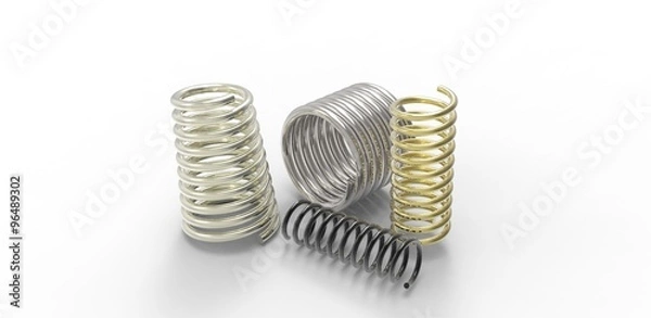 Fototapeta Металлические пружины на белом фоне