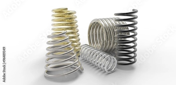 Fototapeta Металлические пружины на белом фоне