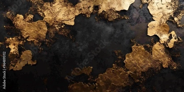 Fototapeta Abstract black and gold background with copy space.
