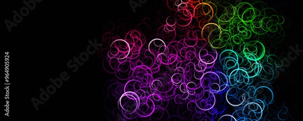 Obraz Fantastic panorama background design illustration with circle objects