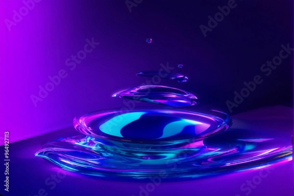 Fototapeta Dynamic Holographic Texture with Neon Gradient