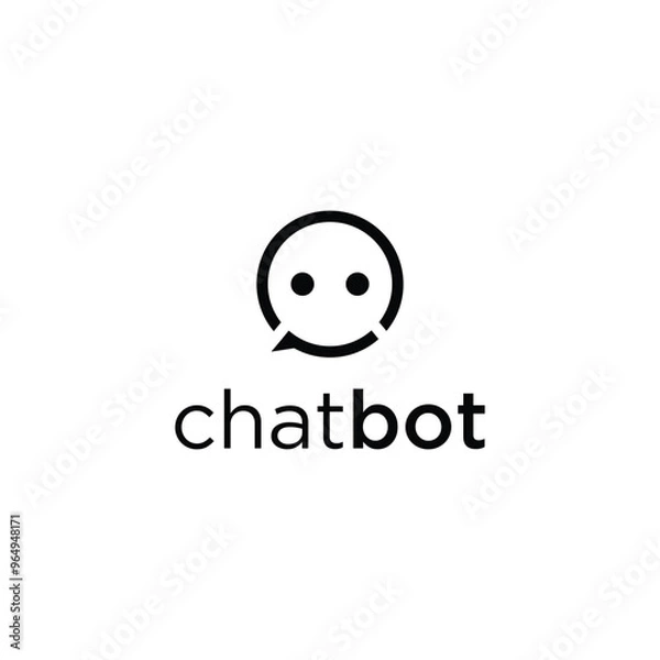 Fototapeta Chat bot modern logo icon vector