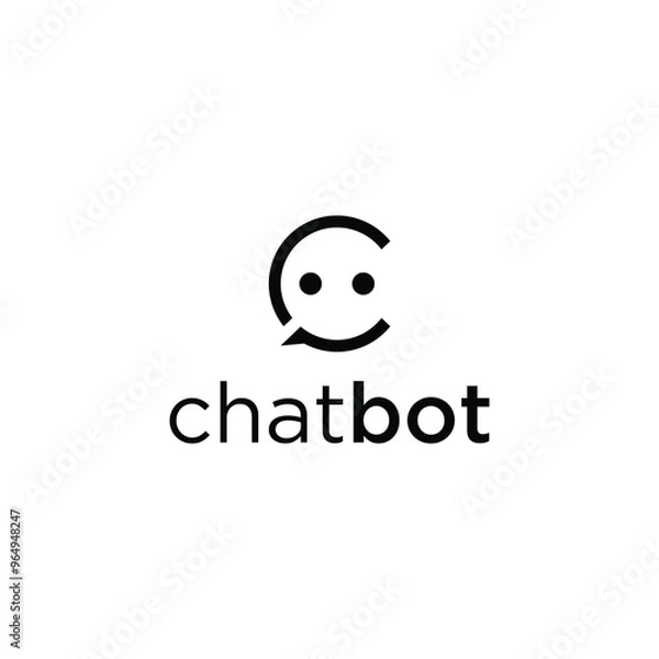 Fototapeta C for chat bot logo icon vector