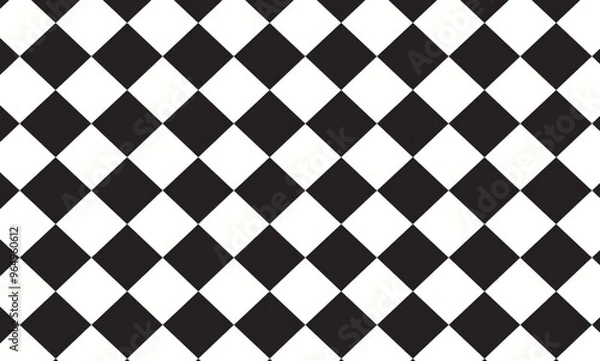 Fototapeta Black and White Checkered Pattern Vector Illustration 
