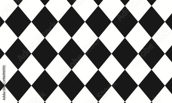 Fototapeta Black and White Checkered Pattern Vector Illustration 