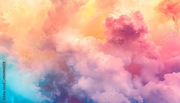 Fototapeta Colorful smoke floating and swirling in the air. Colorful abstract smoke background